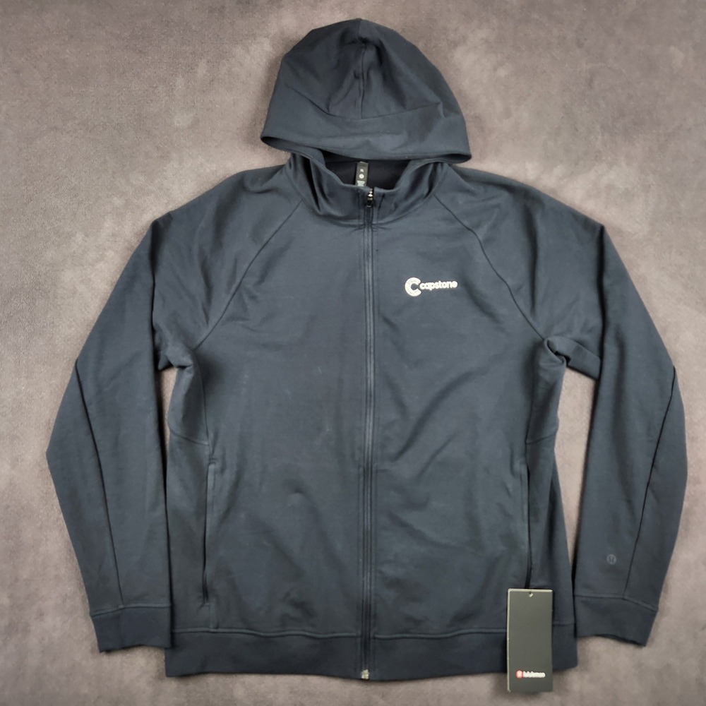 Lululemon City Sweat Full‎ Zip Hoodie Mens XL Black Capstone Logo LM3CBZS NEW